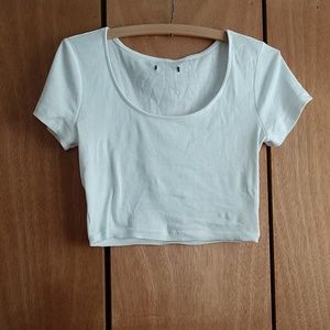 White ribbed crop top